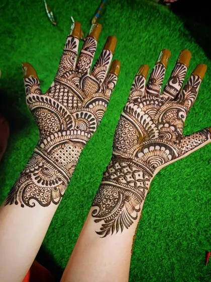 This shot shows the design from the side, capturing the flow of the patterns.