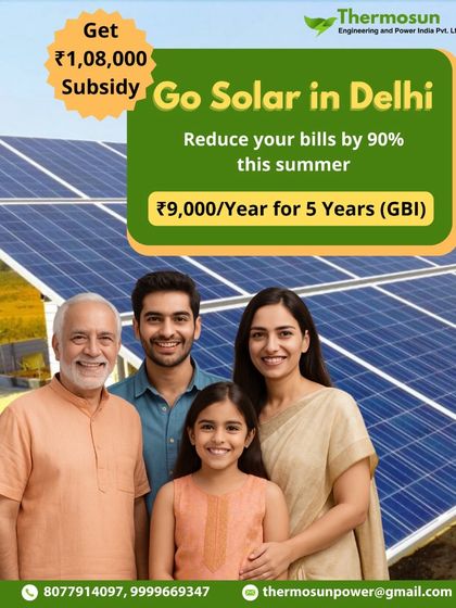 Garmi se jang, solar ke sang! Reduce your bills by 90% this summer and get a subsidy of ₹1,08,000 plus GBI. It's the best way to beat the heat.