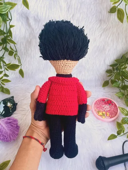 A replica doll of the music superstar, The Weeknd. This was a complex project, from his signature red jacket to his hairstyle and sunglasses, but I'm so proud of how this celebrity replica turned out.