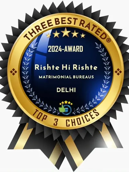 We are honored to be recognized as one of the Three Best Rated matrimonial bureaus in Delhi for 2024. This award is a testament to our commitment to excellence.