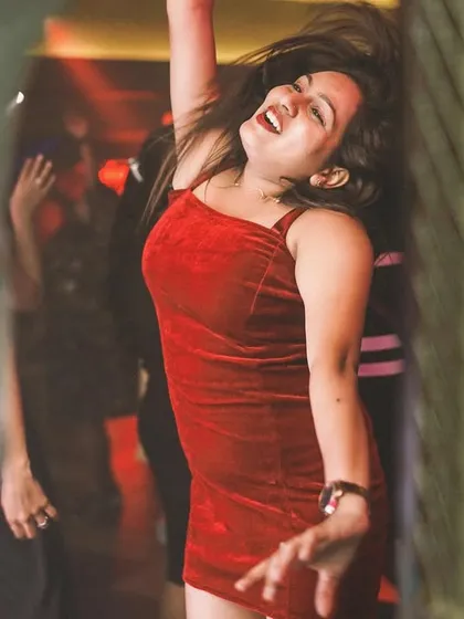 A partygoer lost in the music at Flamiingo Lounge. My sets are designed to let you forget everything and just dance.