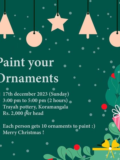 Get into the festive spirit with our Christmas ornament painting workshop! You get 10 ceramic ornaments to paint and take home, just in time to decorate your tree.