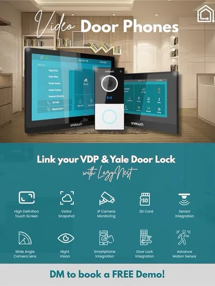 See and speak to visitors from anywhere with a smart video door phone. This system features a high-definition touch screen, night vision, and visitor snapshots. I can link it directly with your Yale door lock for a fully integrated and secure entry system.