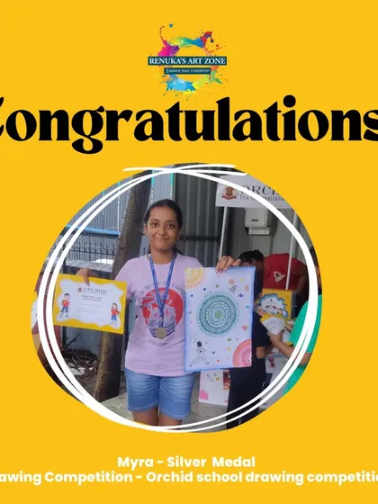 And a big congratulations to Myra for winning the Silver Medal in the same drawing competition. We are so proud of both of them.