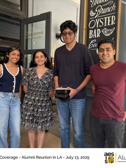 Smiles and stories are shared among alumni at the LA reunion. Our global alumni network is a valuable resource for both personal and professional connections.