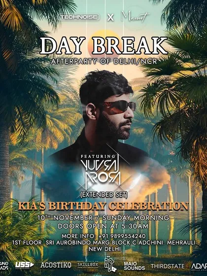 Another "Day Break" after-party in Delhi, this time for a special birthday celebration. I'll be playing an extended set from 5:30 AM onwards.