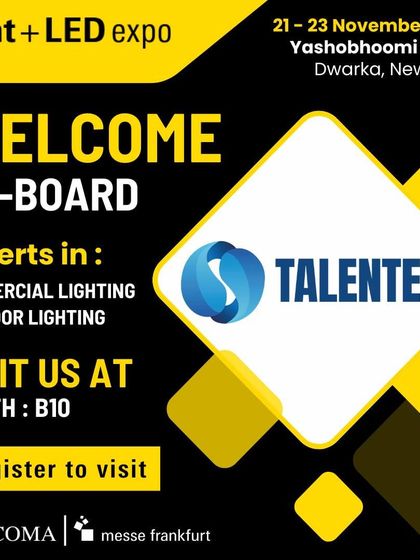 Welcome Talenteq, experts in commercial and outdoor lighting, showcasing their solutions at booth B10.