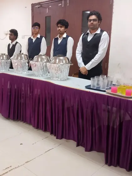 My staff ready at their station for an event in Airoli. They are trained to be attentive and prepared before the guests arrive.