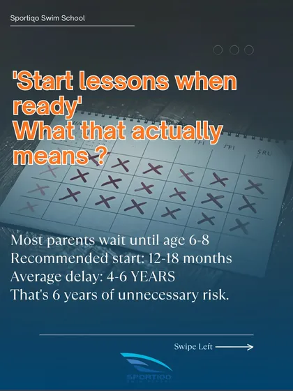 Parents often wait until a child is 6-8 years old to start lessons, but the recommended age is 12-18 months. That delay represents years of unnecessary risk.