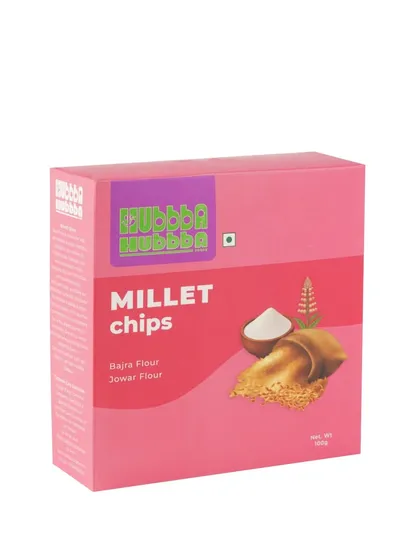 A packshot of Millet Chips, ensuring the product is presented professionally for online retail.
