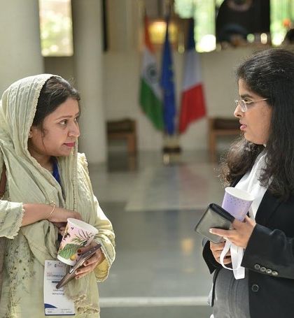 Another networking moment from the seminar, where I connected with professionals working in the social impact space.