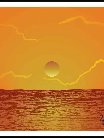 A warm, orange-hued sunset over the ocean. It's almost impossible to watch a sunset and not dream, and this digital painting is an attempt to capture that dreamy, hopeful feeling.