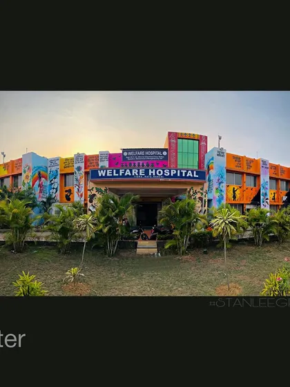 The final look of the Welfare Hospital in Jharkhand after the transformation. What was once a plain building is now a landmark of color and art, showing how murals can bring life to public spaces.