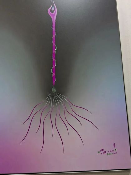 Another artwork from the 'Symbolographie' series, featuring a striking purple and grey gradient with intricate line work.