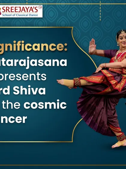Dance pose of the day: Natarajasana. This pose represents Lord Shiva as the cosmic dancer and is iconic in Bharatanatyam.