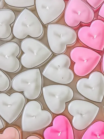 We made these cute heart-shaped tea lights for a client's corporate Diwali gifts. A little touch of love goes a long way.