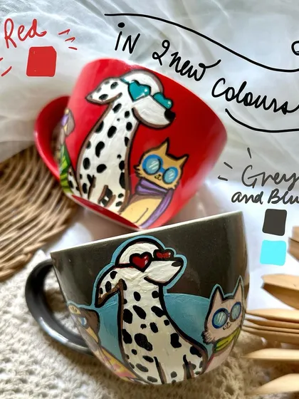 The 'Cool Crew' mugs are back in two new colors. Which one is your favorite, the red or the grey?