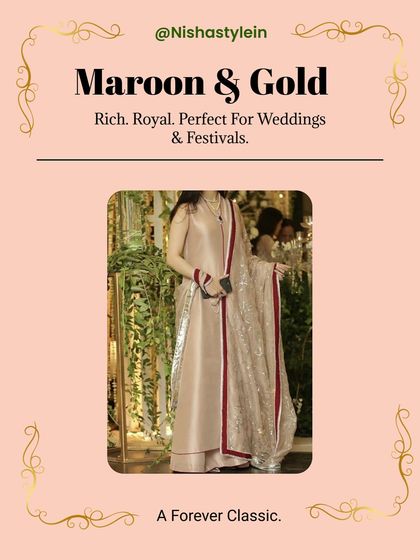 A forever classic: Maroon and Gold. This rich, royal combination is perfect for weddings, festivals, and any grand celebration.