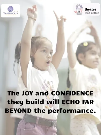 Two young girls reach for the sky in a moment of expressive movement. The joy and confidence they build here will echo far beyond the performance.