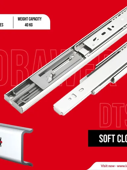 Slide into sophistication with my premium soft-close drawer slides. They support up to 40 kg and are perfect for your next home upgrade.