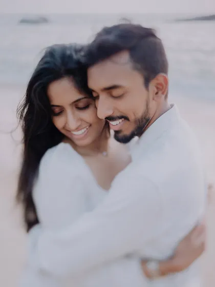 The moments before the wedding are just as precious. This pre-wedding shoot with Sushma and Athmic on the serene shores of Udupi was about capturing their connection in a natural, beautiful setting.