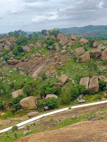 The unique boulder-strewn landscape of the Mandaragiri area.