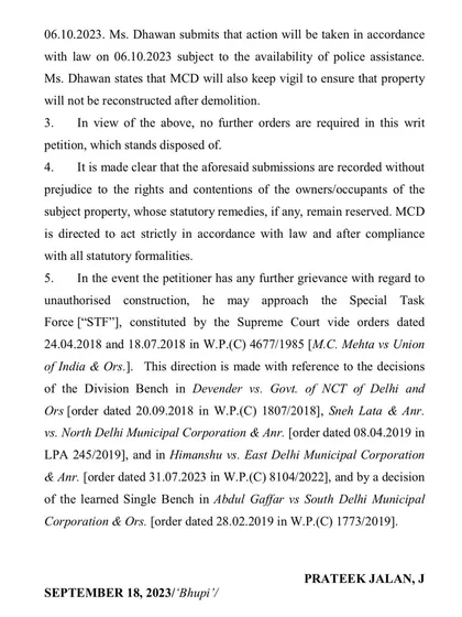 This is a real demolition order I secured from the Honourable Delhi High Court for a client. When a neighbor's illegal construction was causing issues, we took legal action and won, proving that you do not have to stay silent. This document represents a concrete victory and the power of taking a stand.