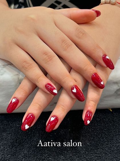 We can customize the size and placement of our hand-painted hearts to create a look that's uniquely you.