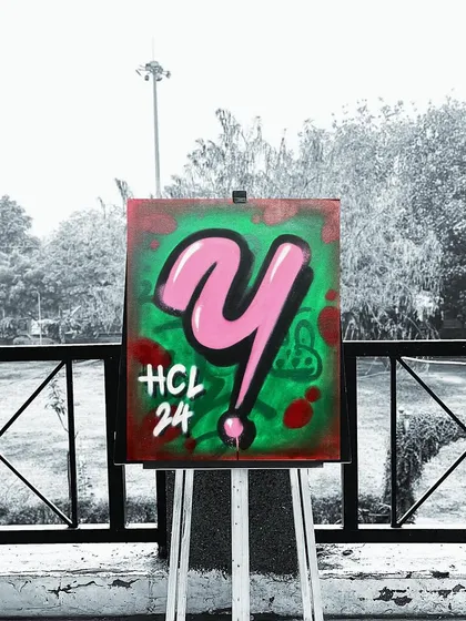 Sometimes, a clean and simple piece is what's needed. This is a custom graffiti canvas I created for HCL, showing how my style can be adapted for focused corporate branding. It’s a unique piece they can display in their office.