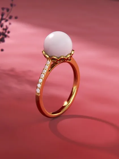 A ring that connects your emotions to nature’s finest creations. This piece from my 'Pieces of You' collection features a luminous pearl set in a gold band accented with diamonds, like a single perfect drop of morning dew.