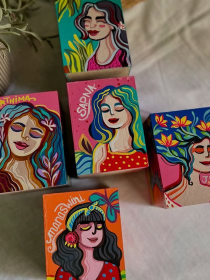 We love how colorful and diverse this set of pen stands turned out. Each one is a small piece of personalized art for someone's desk.