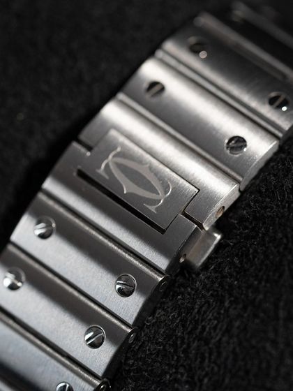 Another look at the beautifully engineered bracelet clasp. We check the condition of every link and screw to ensure the watch is in top form for its new owner.