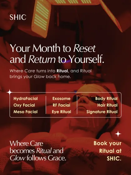 Your month to reset and return to yourself. I offer a complete range of rituals, from HydraFacials and Meso Facials to specialized Eye, Body, and Hair rituals, turning care into a ceremony that brings your glow back home.