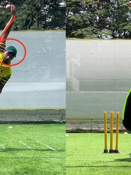 A complete action reconstruction for a leg-spinner. We transformed his action from collapsed and open-footed to well-aligned and strong, building a proper foundation from scratch.