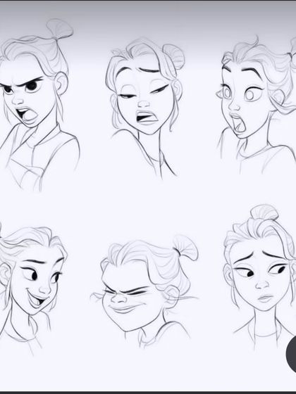 This reference sheet focuses on more subtle and complex expressions. It’s a great tool for intermediate learners looking to add more nuance and personality to their character drawings.