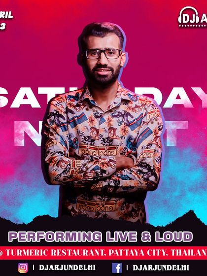 Performing a Bollywood Saturday night set at Turmeric Restaurant in Pattaya City, Thailand. I specialize in bringing the authentic Indian party vibe to audiences around the world, no matter the venue.
