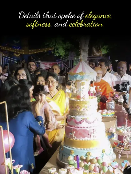 It's all in the details. This carousel cake was designed with elegance and softness, creating a beautiful centerpiece for a memorable first birthday celebration.