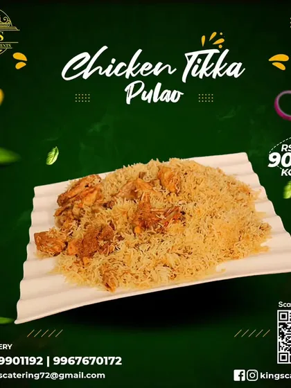 A plate of my aromatic Chicken Tikka Pulao, a perfect blend of tender chicken, fragrant spices, and fluffy basmati rice.