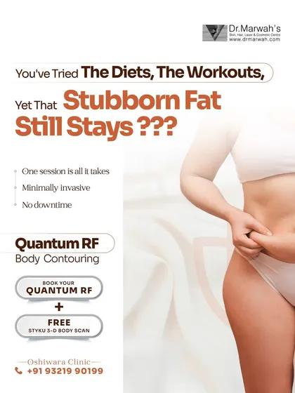 I understand the frustration of having stubborn fat that does not respond to a healthy lifestyle. My Quantum RF Body Contouring treatment is a minimally invasive solution designed to address these specific areas. To help you track your progress, I offer a complimentary STYKU 3D body scan with every Quantum RF consultation at my Oshiwara clinic.