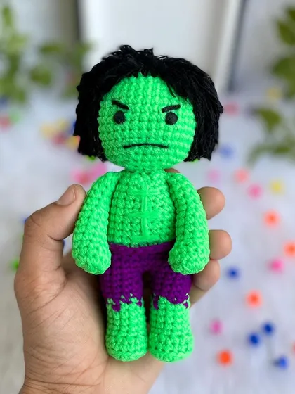 The Incredible Hulk! This small but mighty superhero doll captures his angry expression and classic purple shorts. A great birthday gift for a little Avengers fan.