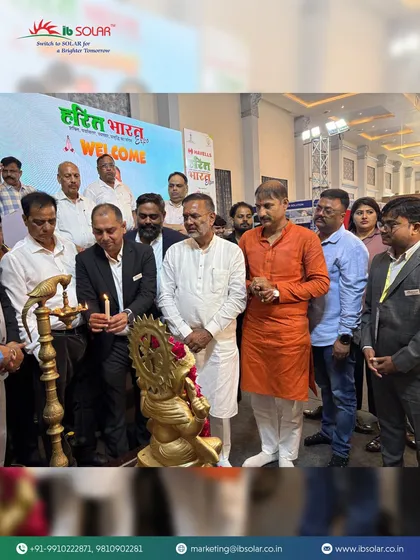 A close-up of the lamp lighting ceremony at the Harit Bharat Expo. This traditional inauguration symbolized a bright beginning for our showcase of clean energy solutions.