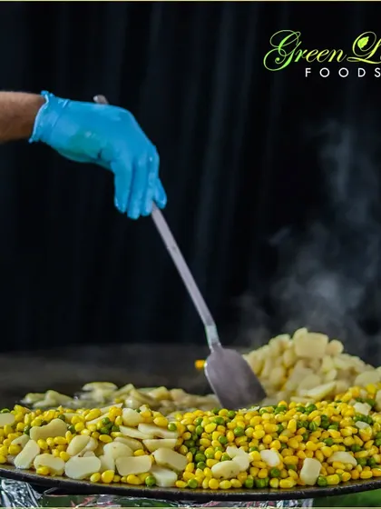 Live food counters are not just about food, they are about the experience. Our chefs engage with guests while preparing dishes like this mixed vegetable tawa fry, making dining interactive and fun.