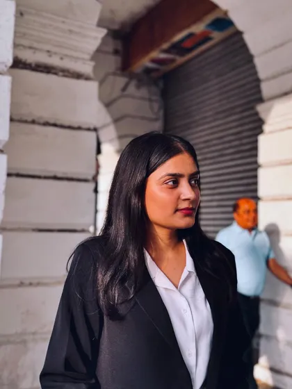 A candid shot in an interesting architectural setting. The law is a pillar of society, and I am proud to work within its framework.
