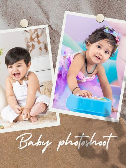 A collage showing two different styles: a classic lifestyle portrait and a fun, colorful mermaid theme.