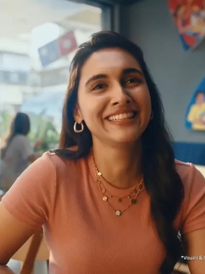 A happy and fresh-faced look for a Domino's commercial. This is the kind of clean, everyday makeup that makes an actor's performance shine.