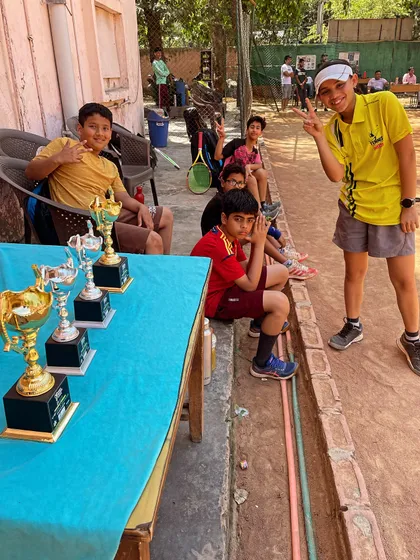 Happy faces after a day of tough competition. The trophies are waiting for their new owners.