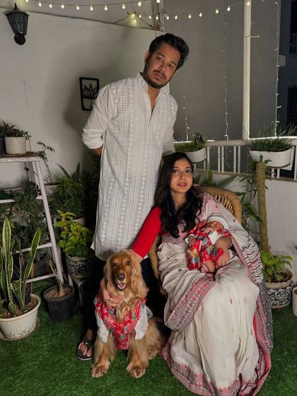Our family of four, dressed up for Diwali. These are the moments that make festivals special.