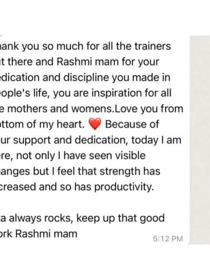 I am so grateful for the trust my clients place in me. This feedback from Ruby is a wonderful reminder of the impact we can have, inspiring mothers and women to prioritize their health and increase their productivity.