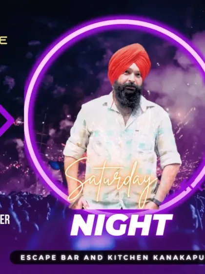 A variation of the Saturday night event poster for Escape Bar. Consistency in branding helps build a regular following for my weekend gigs.