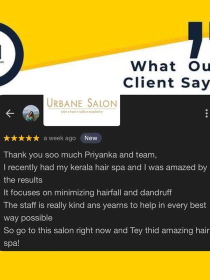 This client was amazed by the results of her Kerala Hair Spa. She highlights how it helped with her hair fall and dandruff, and praises our kind and helpful staff. This is the sign you've been looking for to try our Ayurvedic hair care.